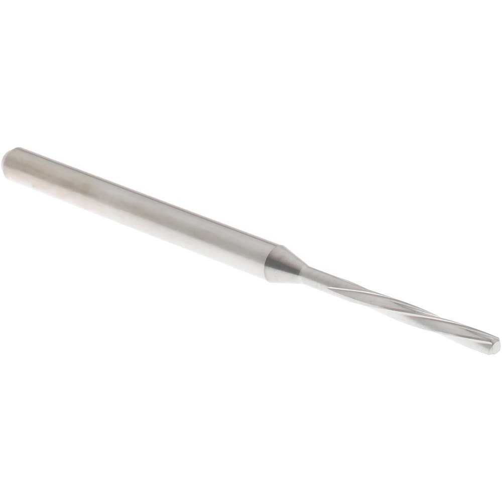 Chucking Reamer: 1.49 mm Dia, 50 mm OAL, 10 mm Flute Length, Spiral Flute, Straight Shank, Solid Carbide