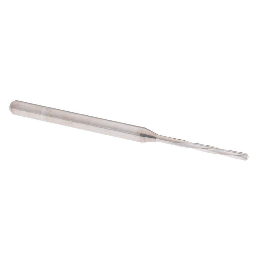 Chucking Reamer: 1.38 mm Dia, 50 mm OAL, 10 mm Flute Length, Spiral Flute, Straight Shank, Solid Carbide