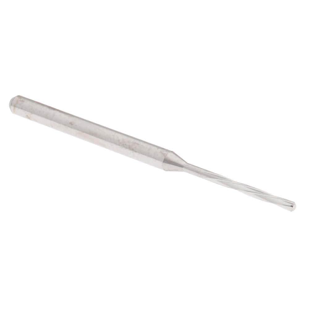 Chucking Reamer: 1.37 mm Dia, 50 mm OAL, 10 mm Flute Length, Spiral Flute, Straight Shank, Solid Carbide