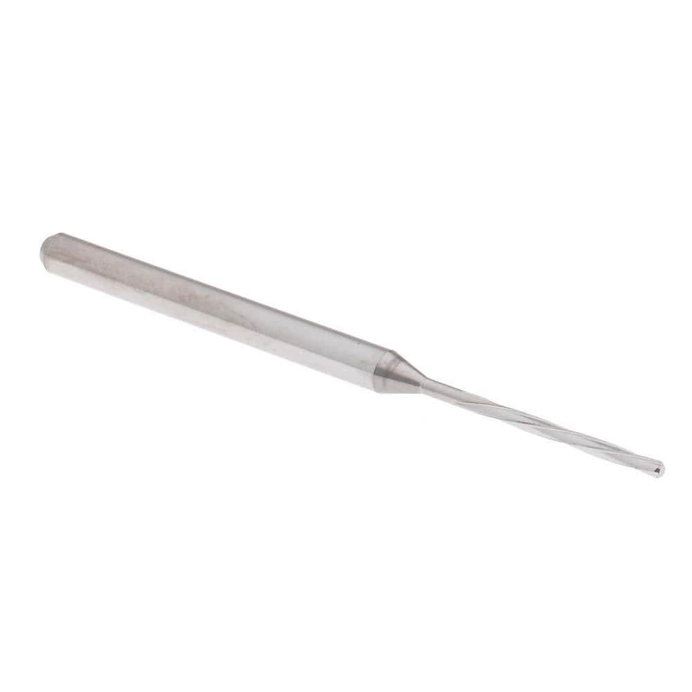 Chucking Reamer: 1.15 mm Dia, 50 mm OAL, 10 mm Flute Length, Spiral Flute, Straight Shank, Solid Carbide