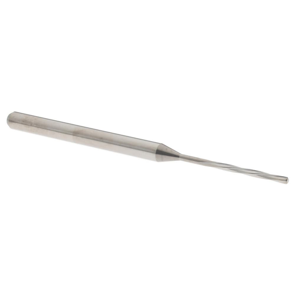 Chucking Reamer: #58, 50 mm OAL, 10 mm Flute Length, Spiral Flute, Straight Shank, Solid Carbide