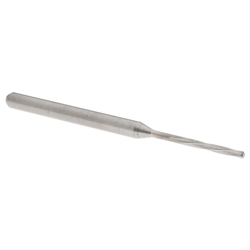 Chucking Reamer: 1.27 mm Dia, 50 mm OAL, 10 mm Flute Length, Spiral Flute, Straight Shank, Solid Carbide
