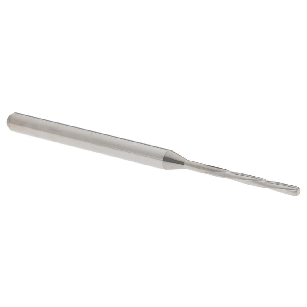 Chucking Reamer: 1.36 mm Dia, 50 mm OAL, 10 mm Flute Length, Spiral Flute, Straight Shank, Solid Carbide