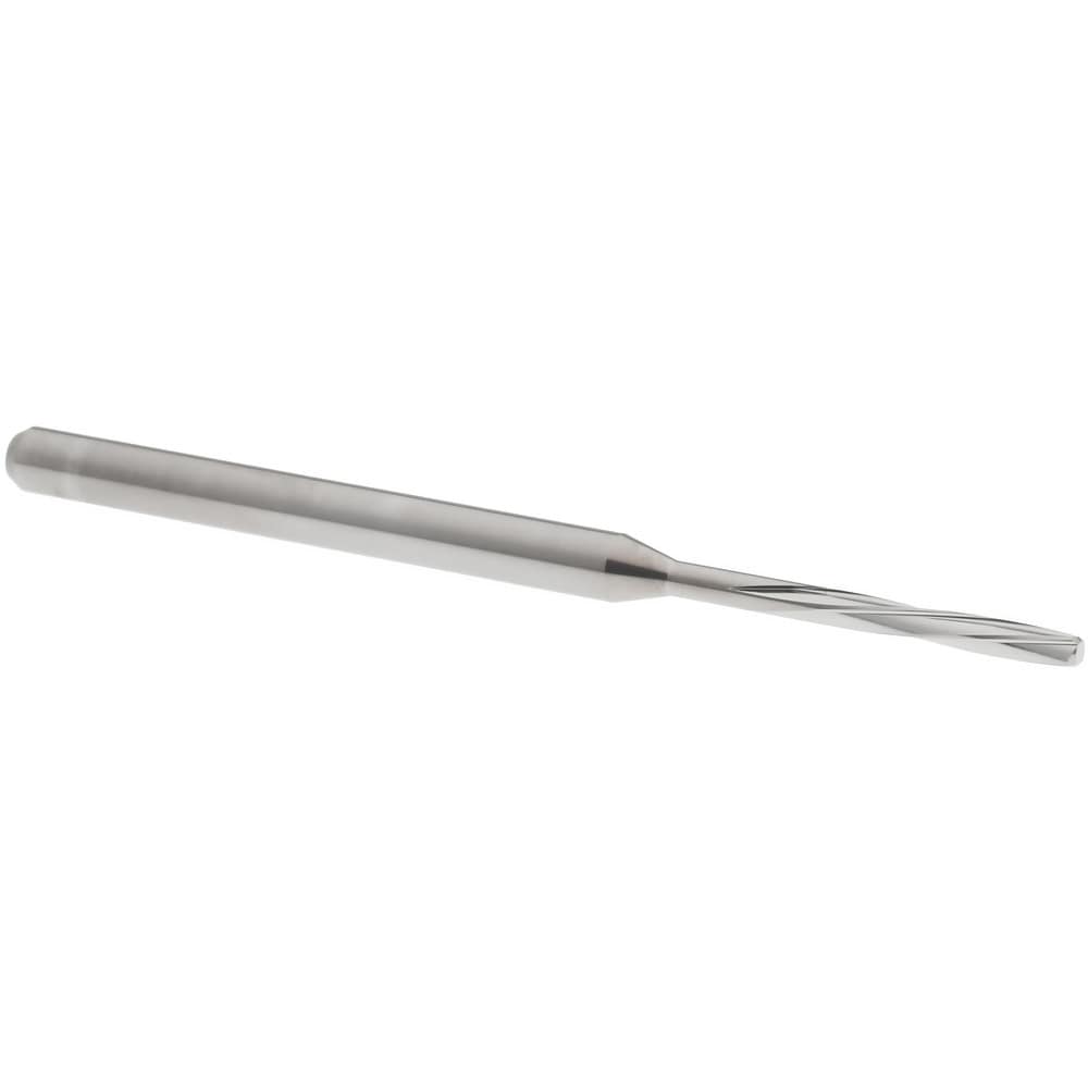 Chucking Reamer: 1.57 mm Dia, 50 mm OAL, 10 mm Flute Length, Spiral Flute, Straight Shank, Solid Carbide