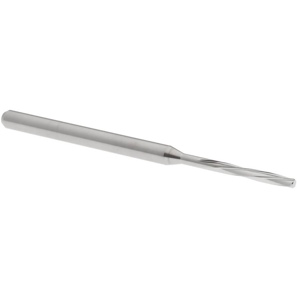 Chucking Reamer: 1.63 mm Dia, 50 mm OAL, 10 mm Flute Length, Spiral Flute, Straight Shank, Solid Carbide