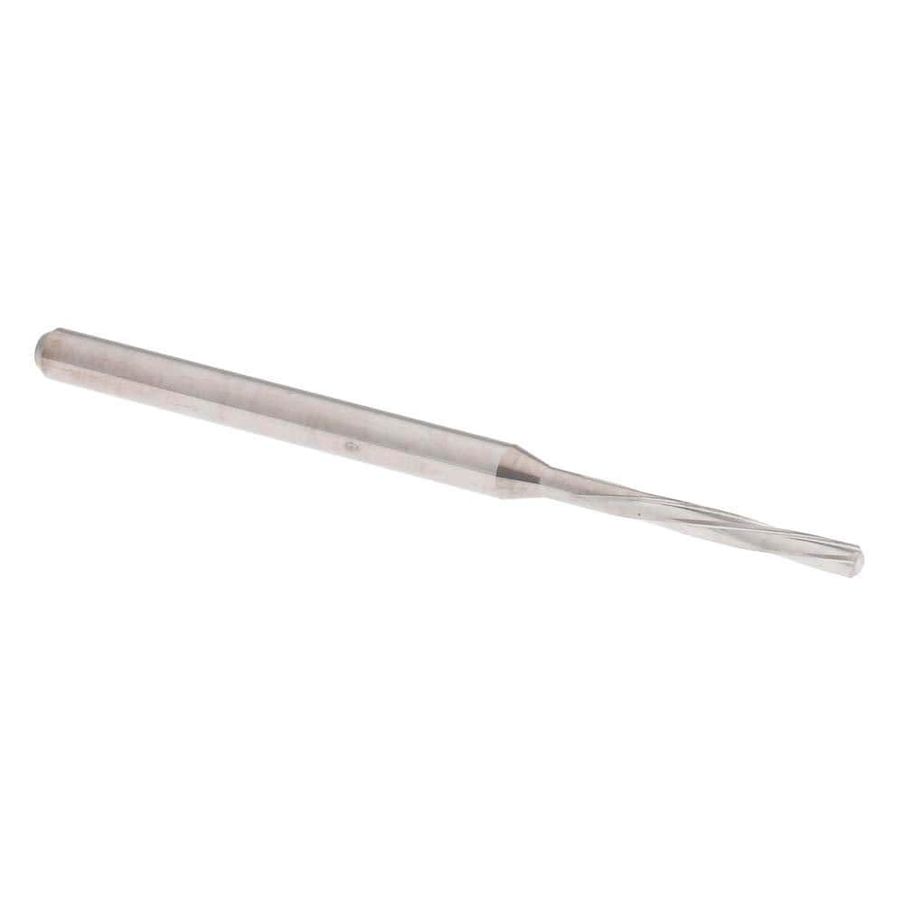 Chucking Reamer: #51, 50 mm OAL, 10 mm Flute Length, Spiral Flute, Straight Shank, Solid Carbide