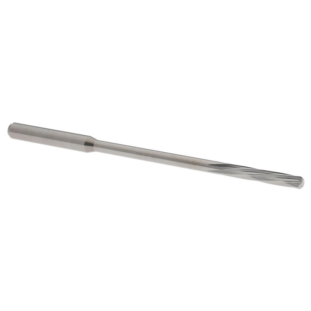 Chucking Reamer: #35, 75 mm OAL, 14 mm Flute Length, Spiral Flute, Straight Shank, Solid Carbide