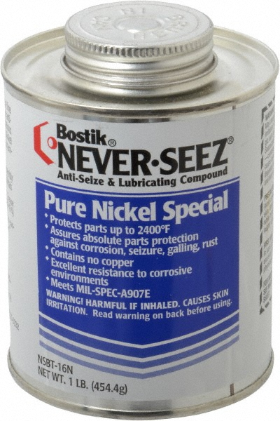 Extreme Pressure & High Temperature Anti-Seize Lubricant: 16 oz Can - Nickel Base, -297 to 2,400 &deg; F, Silver, Water-Resistant