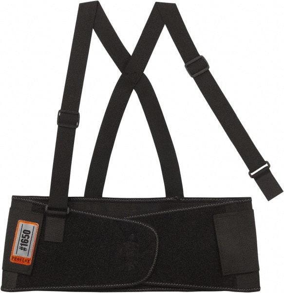 Back Support: Belt with Adjustable Shoulder Straps, 4X-Large, 52 to 58" Waist, 9" Belt Width