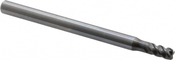 OSG 457105211 Corner Radius End Mill: 0.1969" Dia, 0.315" LOC, 0.0197" Radius, 4 Flutes, Solid Carbide Image