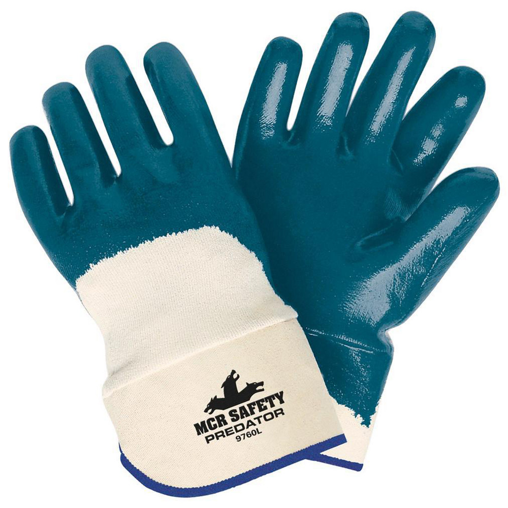 General Purpose Work Gloves: Large, Nitrile Coated, Cotton