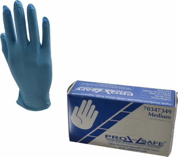 PROSAFE Size M, 8 mil, Industrial Grade, Powdered Nitrile Disposable