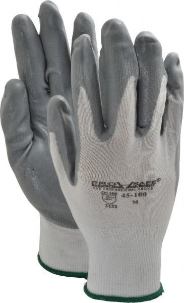 PRO-SAFE - Work Gloves: Size Medium, Nitrile-Coated Nylon, General ...