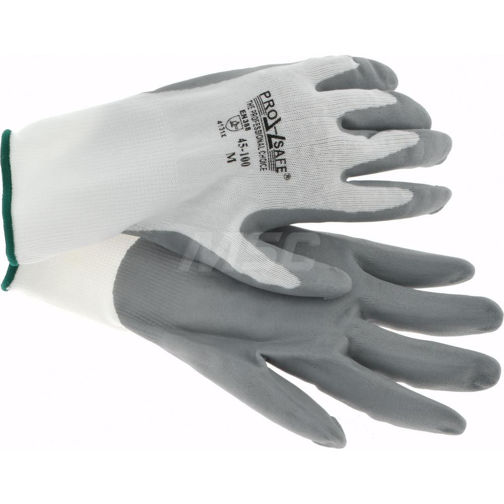 General Purpose Work Gloves: Medium, Nitrile Coated, Nylon