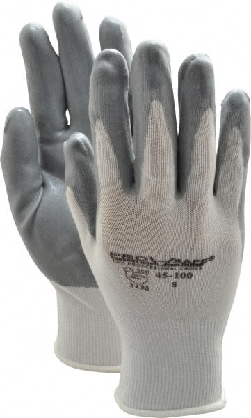 General Purpose Work Gloves: Small, Nitrile Coated, Nylon 45-101-S
