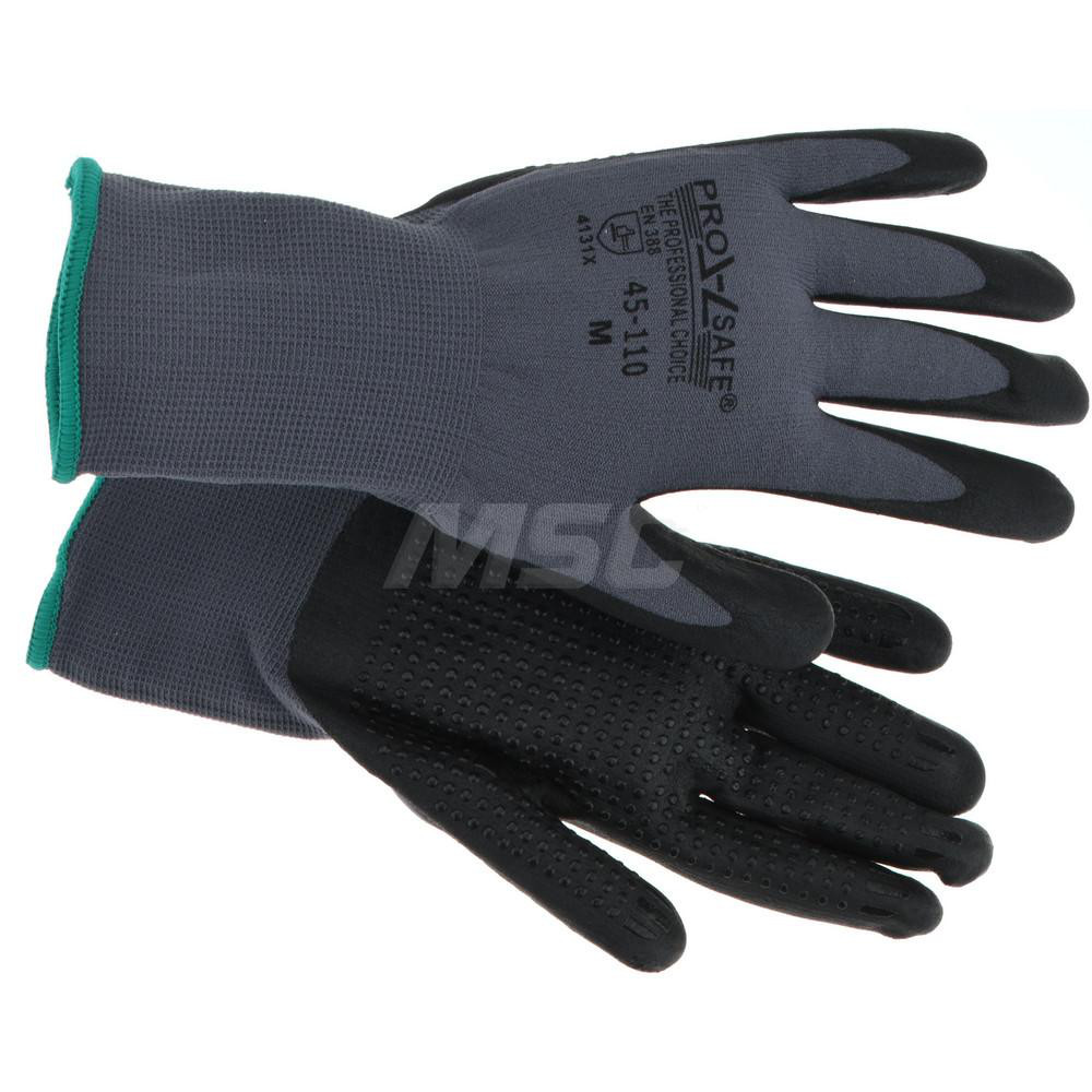 General Purpose Work Gloves: Medium, Nitrile Coated, Nylon