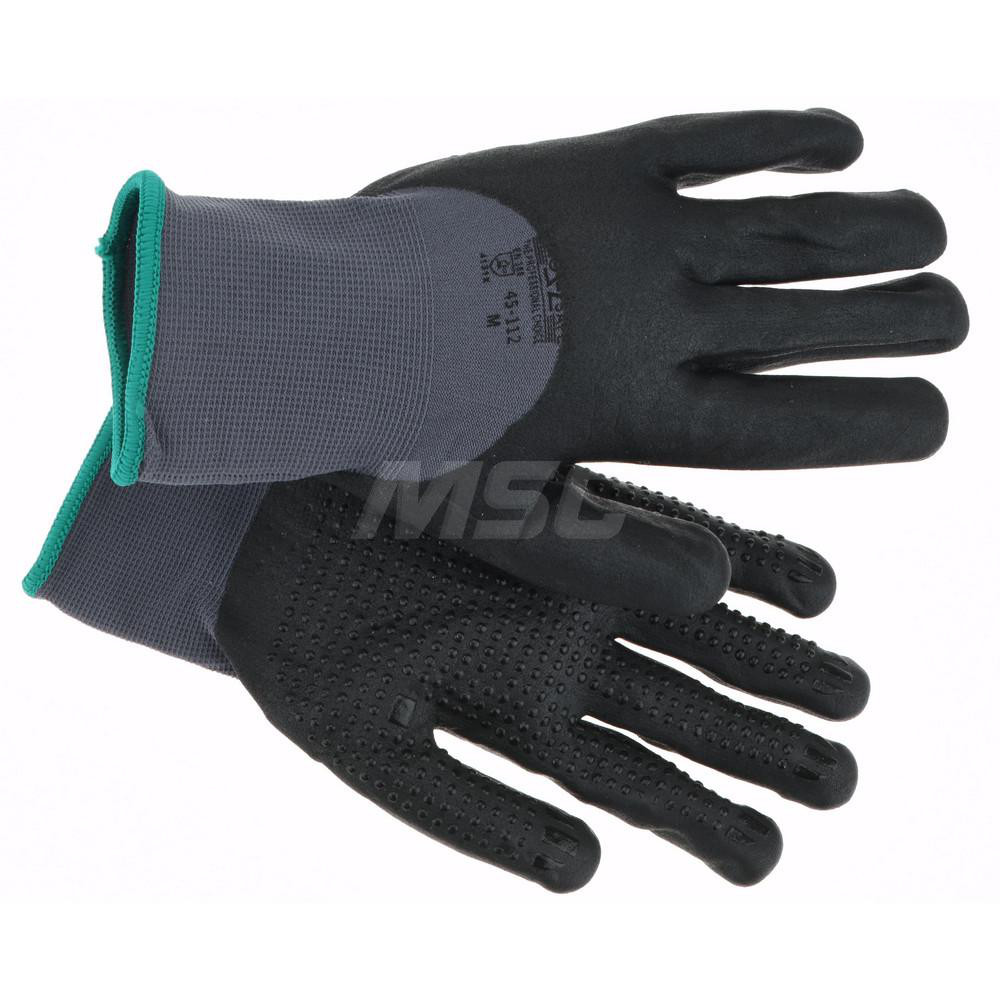 General Purpose Work Gloves: Large, Nitrile Coated, Nylon