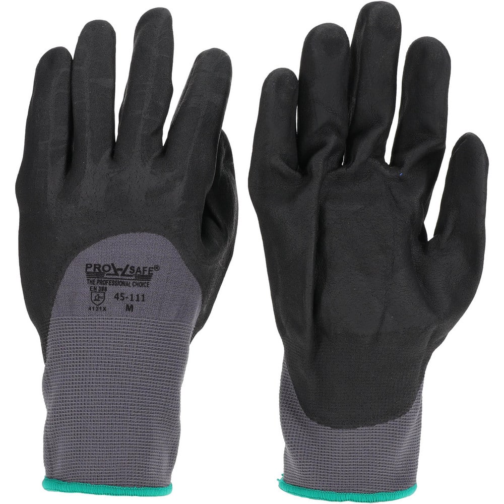PRO-SAFE - Work Gloves: Medium, Nitrile-Coated Nitrile & Nylon