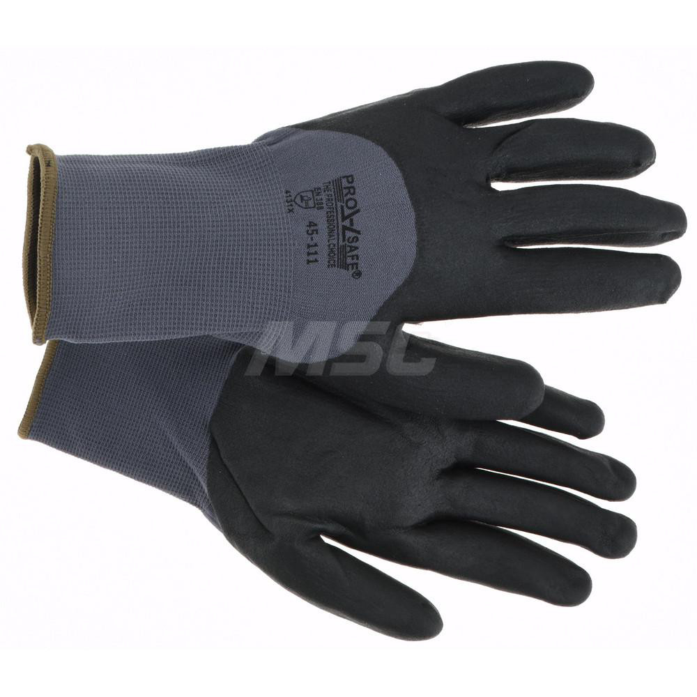 General Purpose Work Gloves: Small, Nitrile Coated, Nylon