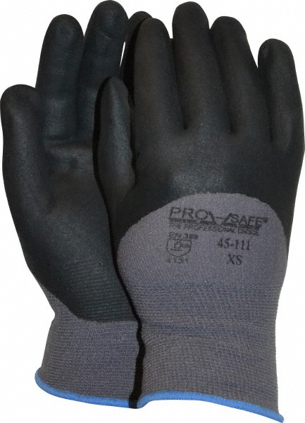 General Purpose Work Gloves: X-Small, Nitrile Coated, Nylon