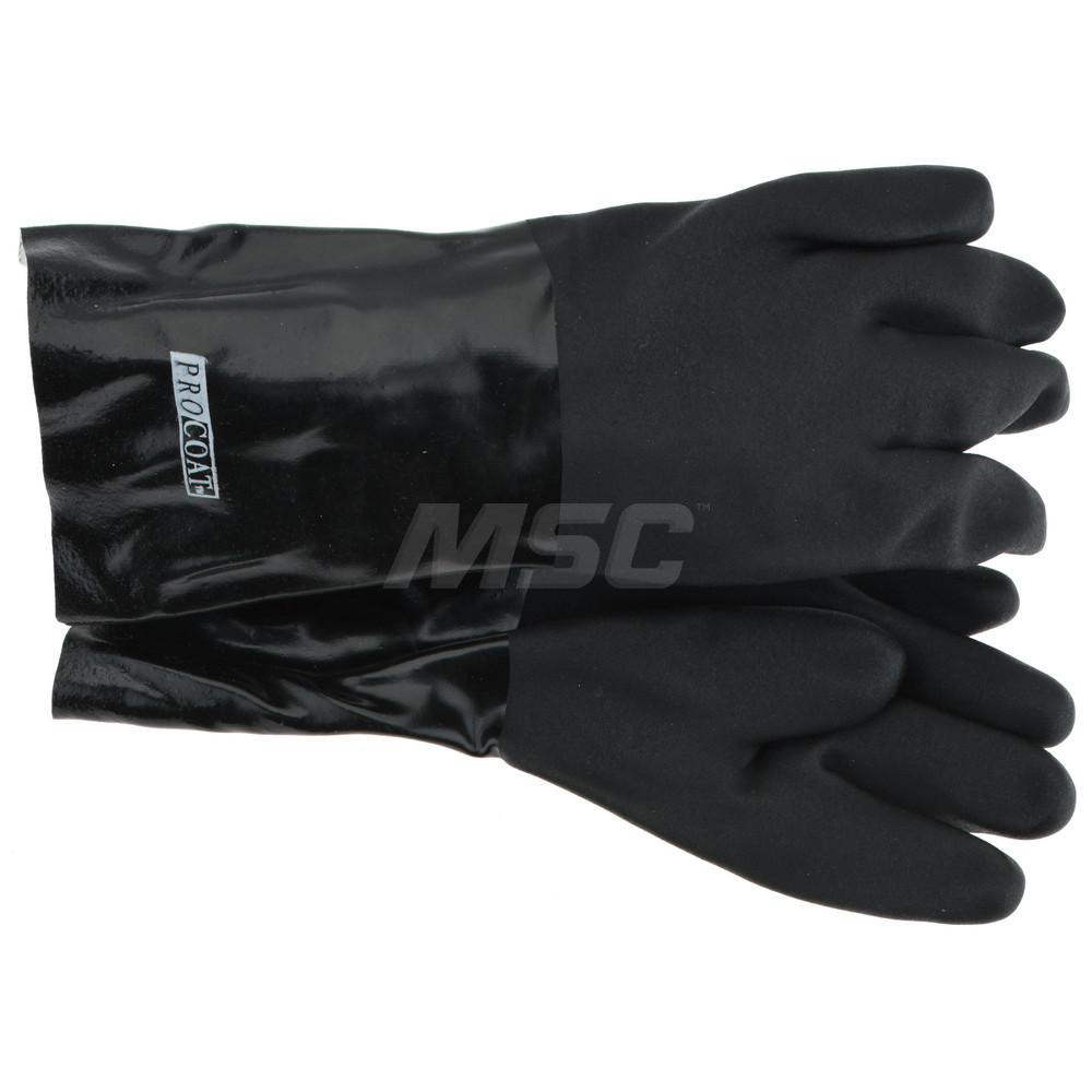 PROSAFE Size L (9), 14" Long, Supported, PVC Chemical Resistant Gloves 70347794 MSC