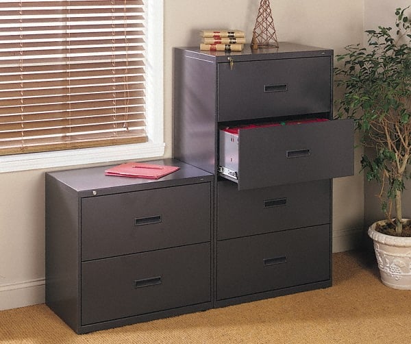 Hon 4 Drawer Black Steel Lateral File, Black Wood Lateral File Cabinet With Lock