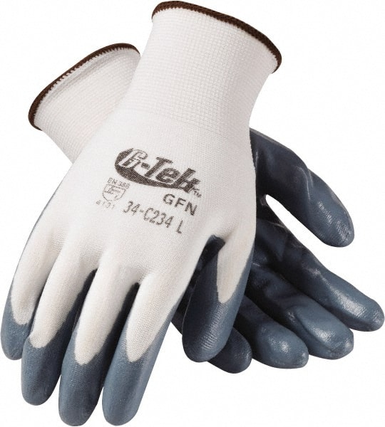 PIP - Work Gloves: Small, Nitrile-Coated Nylon, General Purpose 