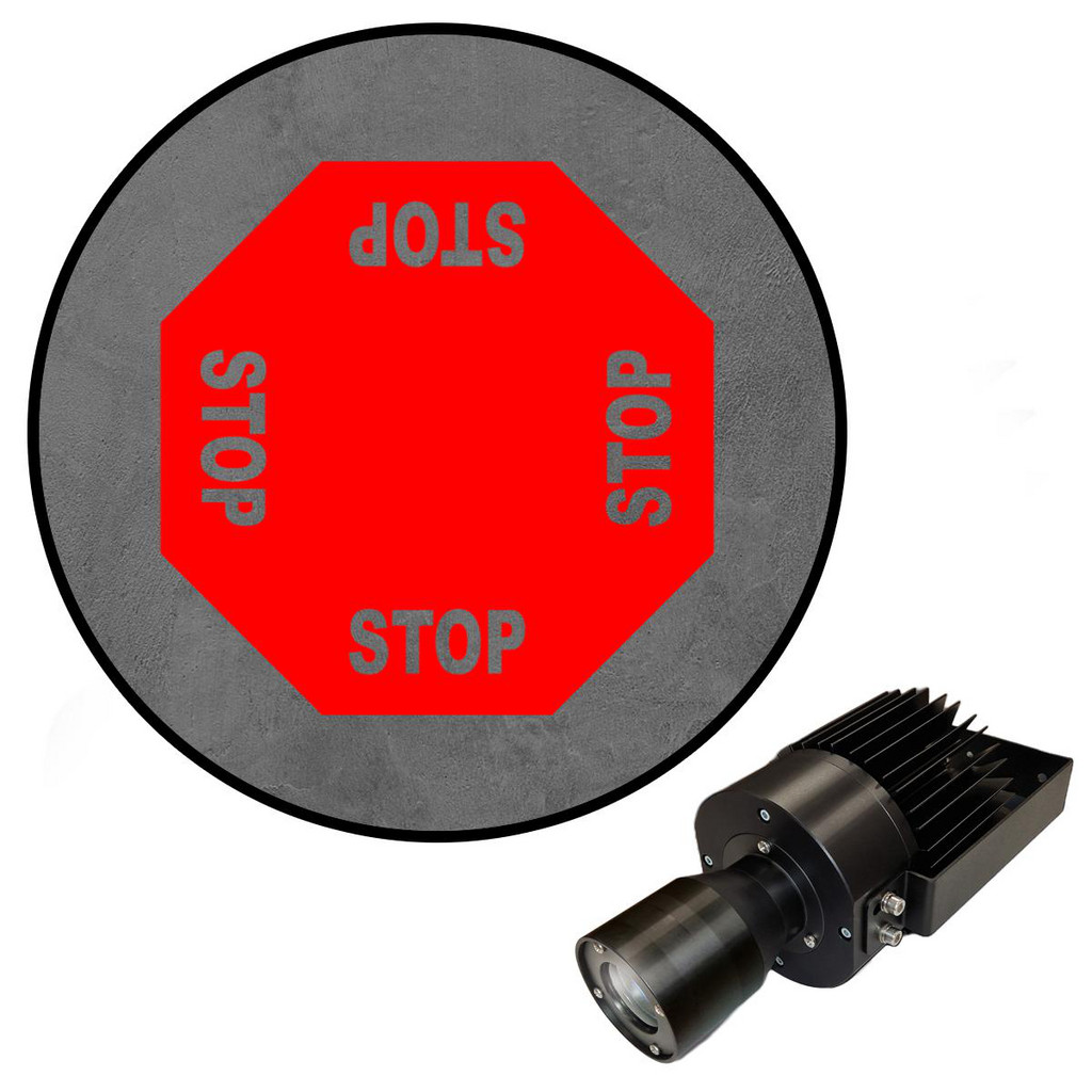 Visual Workplace LED Sign Projectors: Stop, 4-WAY STOP, No, English | Part #66-3138-623-PS140