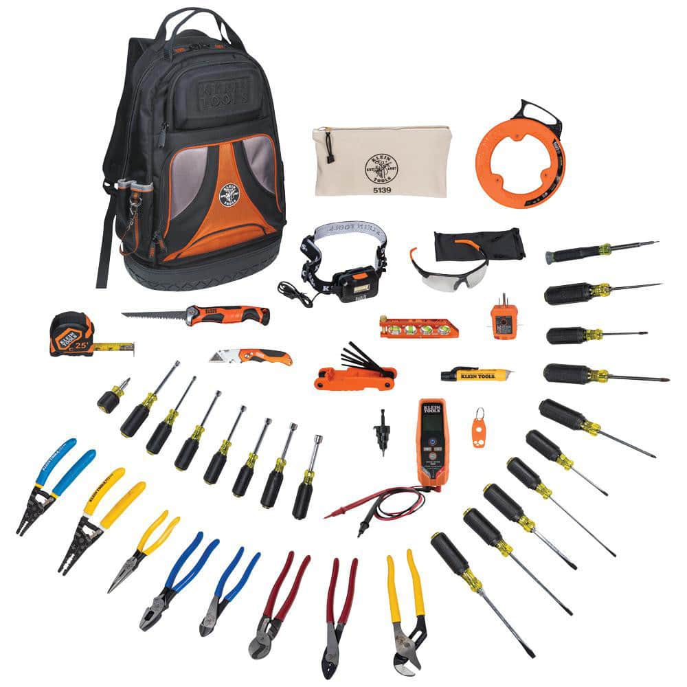 Combination Hand Tool Set: 41 Pc, Electrician's Tool Set