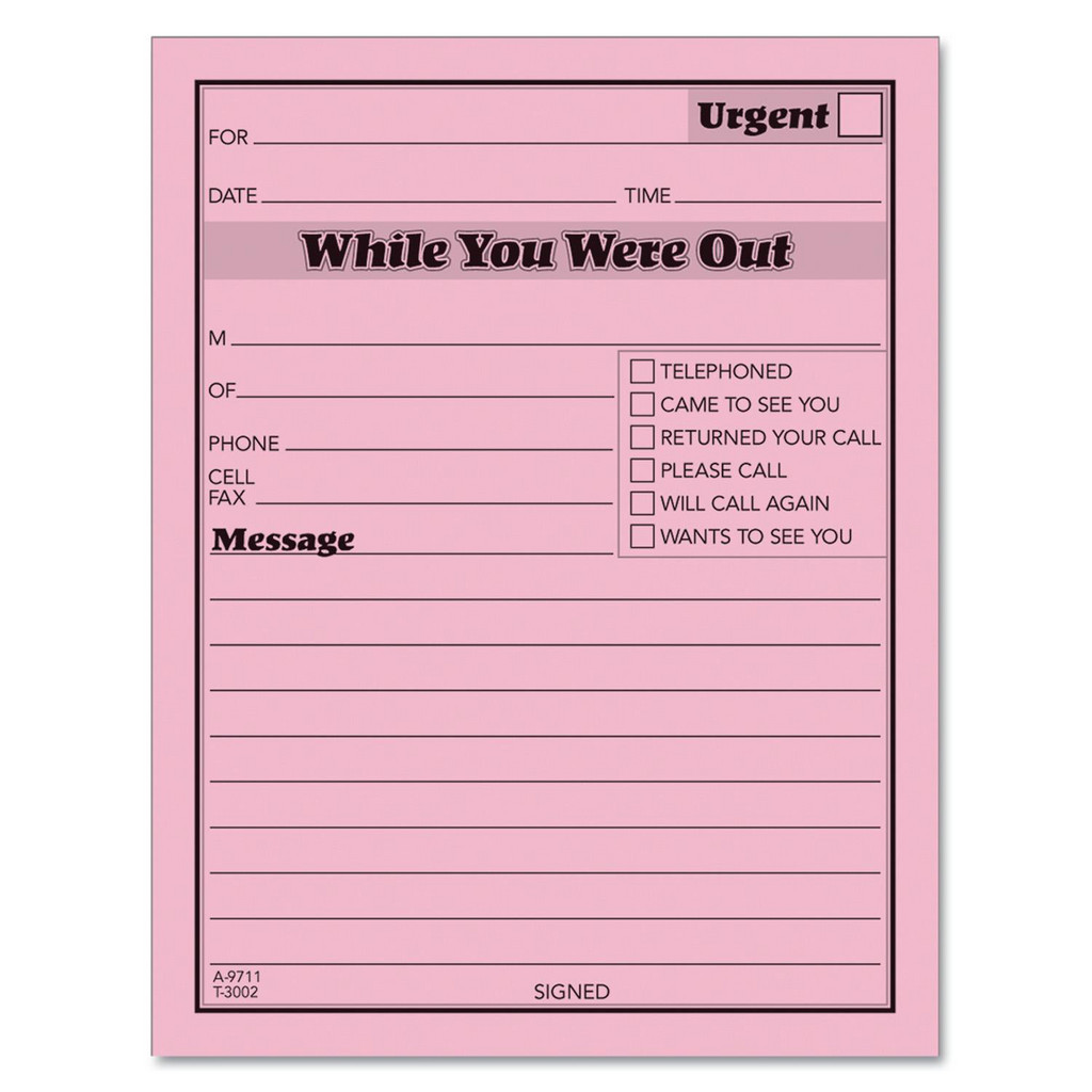 Generic Message Form TOPS - Office Forms: Type: Memo & Message Forms; Format: One-Part (No ...