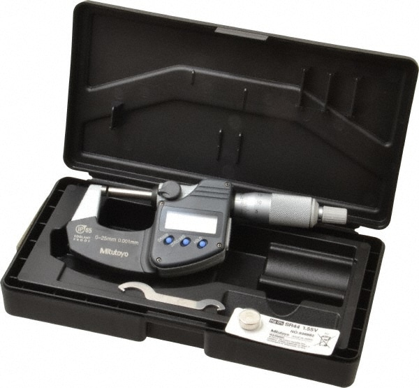 Mitutoyo 293-230-30 Electronic Outside Micrometer: Solid Carbide Measuring Face, IP65 Image