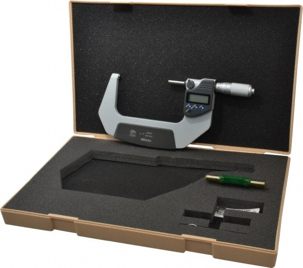 Mitutoyo 293-347-30 Electronic Outside Micrometer: 4", Solid Carbide Measuring Face, IP65 Image