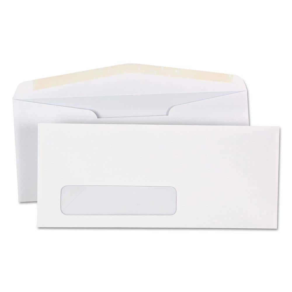Universal UNV35211 Plain White with Window Mailing Envelope: 4-1/8" Wide, 9-1/2" Long, 24 lb 