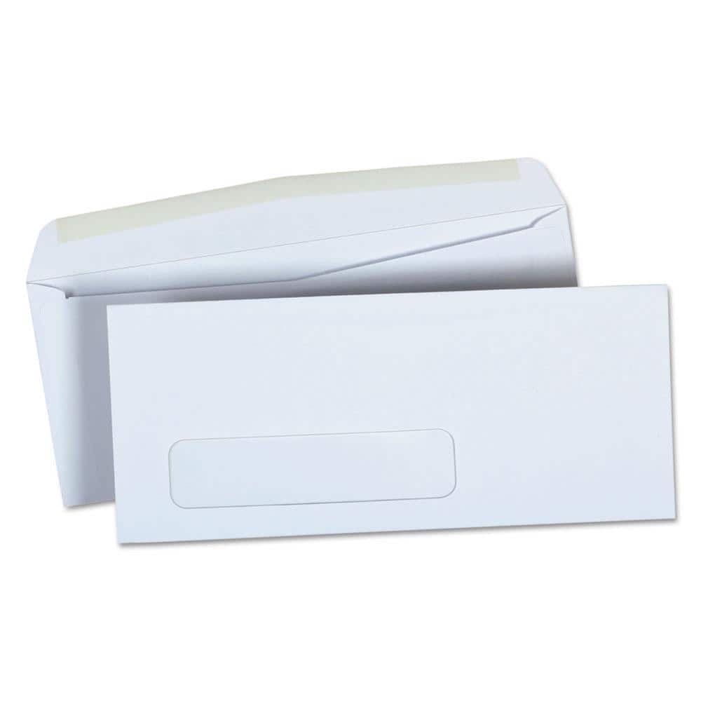 Universal UNV35219 Plain White with Window Mailing Envelope: 3-7/8" Wide, 8-7/8" Long, 24 lb 