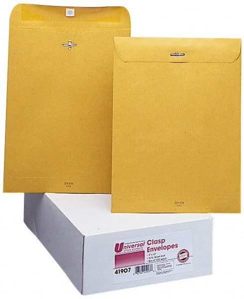 Universal UNV35265 Kraft Clasp Mailing Envelope: 9-1/2" Wide, 12" Long, 28 lb 