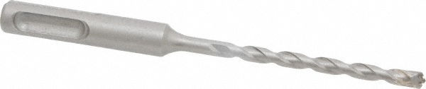 3/16" Dia, SDS-Plus Shank, Carbide-Tipped Rotary & Hammer Drill Bit - 2-1/2" Usable Length, 4-1/2" OAL, 2 Flutes