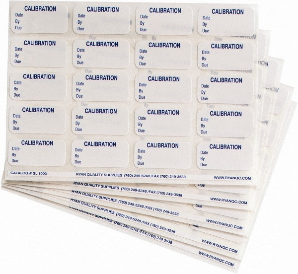 Made in USA Inspection & Quality Label "Calibrate", Rectangle, 0.625