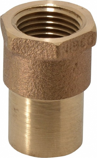 Cast Copper Pipe Adapter: 3/4" x 1/2" Fitting, FTG x F, Pressure Fitting - FTG x F, Pressure Fitting