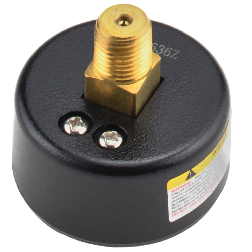 thumbnail interactive-video image 1 of 2 Inch Dial Air Pressure Gauge – 0-100 PSI, 1/4 NPT Center Back Mount 1 of 5