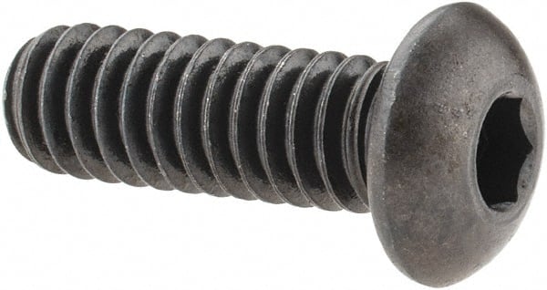 Made in USA Button Socket Cap Screw: 1/4-20 x 3/4, Alloy Steel, Black  Oxide Coated 70680756 MSC Industrial Supply