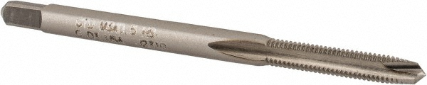 Spiral Point Tap: M3x0.5 Metric, 2 Flutes, Plug Chamfer, 6H Class of Fit, HSS, Bright/Uncoated Coated