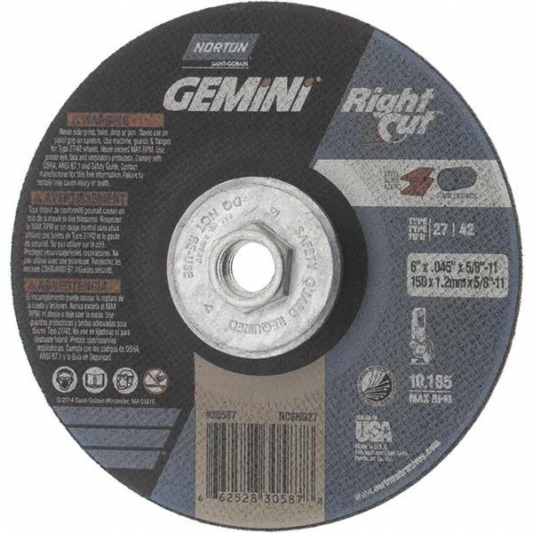 Depressed-Center Wheel: Aluminum Oxide - Resinoid Bond