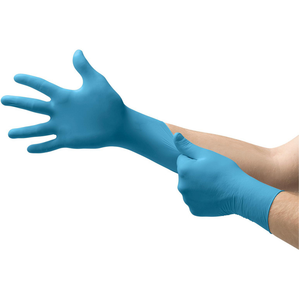 Disposable Gloves: Series TouchNTuff®, Size 2X-Large, 5.5000 mil, Nitrile, Nitrile-Coated, Chemical-Resistant, General Purpose & Food, Powder-Free - Blue, 9.5" Long, Grain (Fingers) Grip, Ambidextrous, FDA Approved, Static Dissipative, Non-Sterile