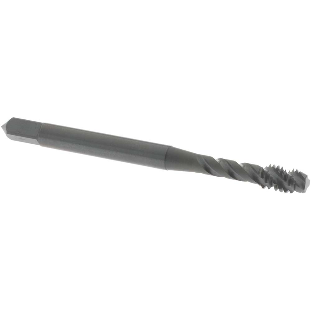 Spiral Flute Tap: #8-32 UNC, 3 Flutes, Modified Bottoming, 2B Class of Fit, Vanadium High Speed Steel, Oxide Coated
