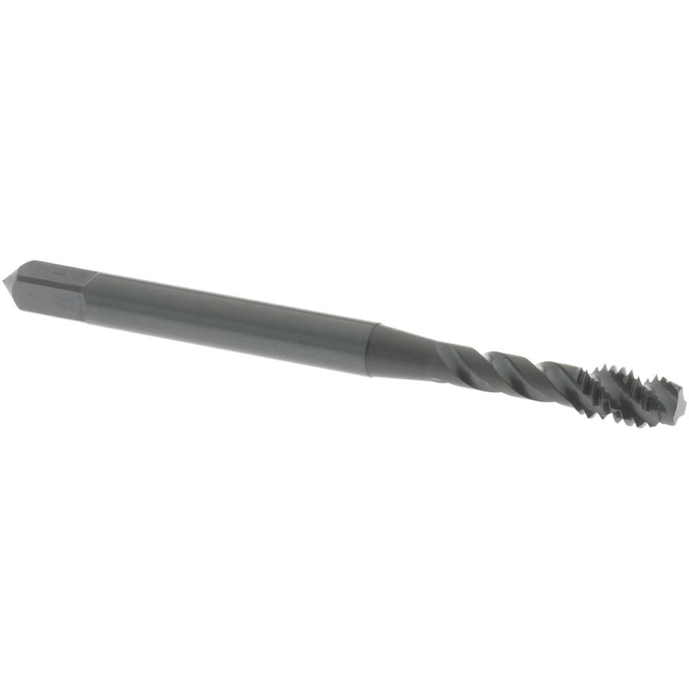 Spiral Flute Tap: #8-32 UNC, 3 Flutes, Modified Bottoming, 2B Class of Fit, Vanadium High Speed Steel, Oxide Coated