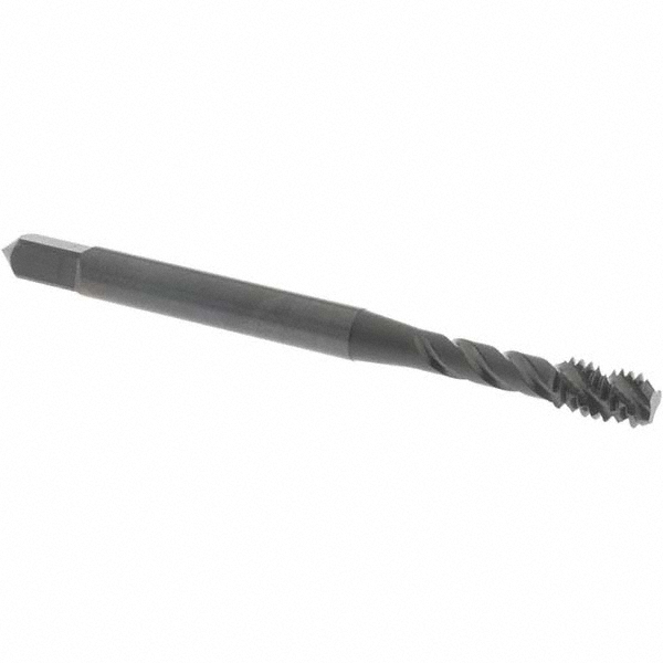 Spiral Flute Tap: #8-32 UNC, 3 Flutes, Bottoming, 2B Class of Fit, Vanadium High Speed Steel, Oxide Coated