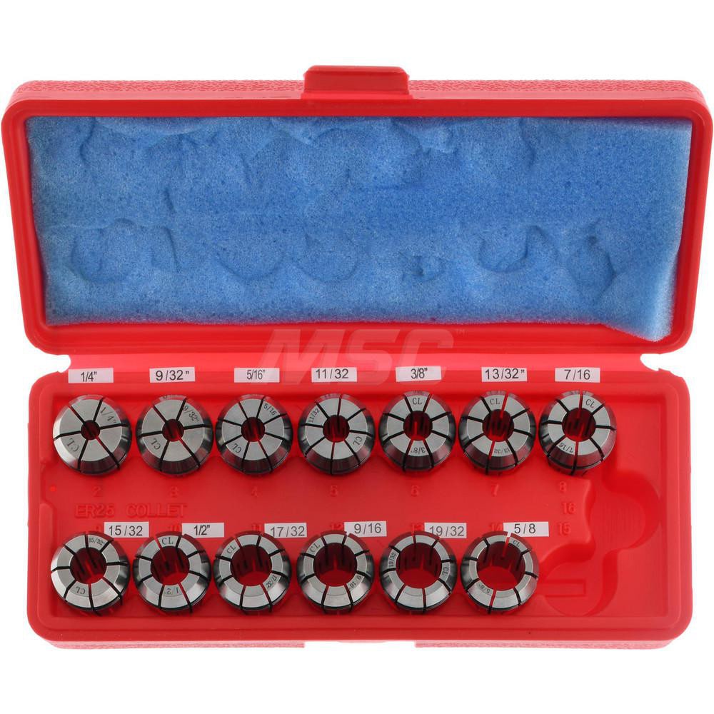 Accupro 784925 Collet Set: 13 Pc, Series ER25, 1/4 to 5/8" Capacity Image