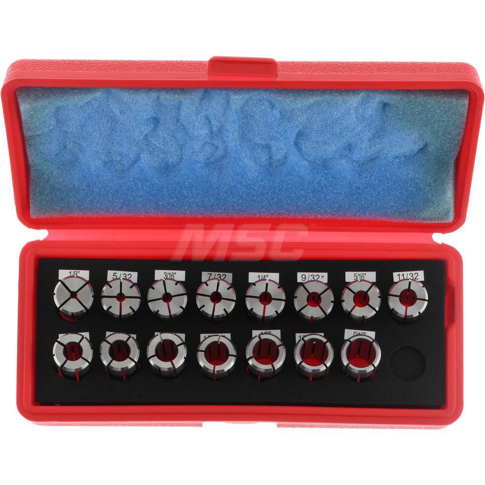 Accupro 784502 Collet Set: 15 Pc, Series DA100, 1/8 to 9/16" Capacity Image