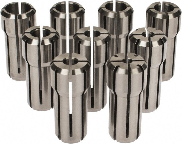 Accupro 784512 Collet Set: 9 Pc, Series DA200, 1/8 to 3/8" Capacity 