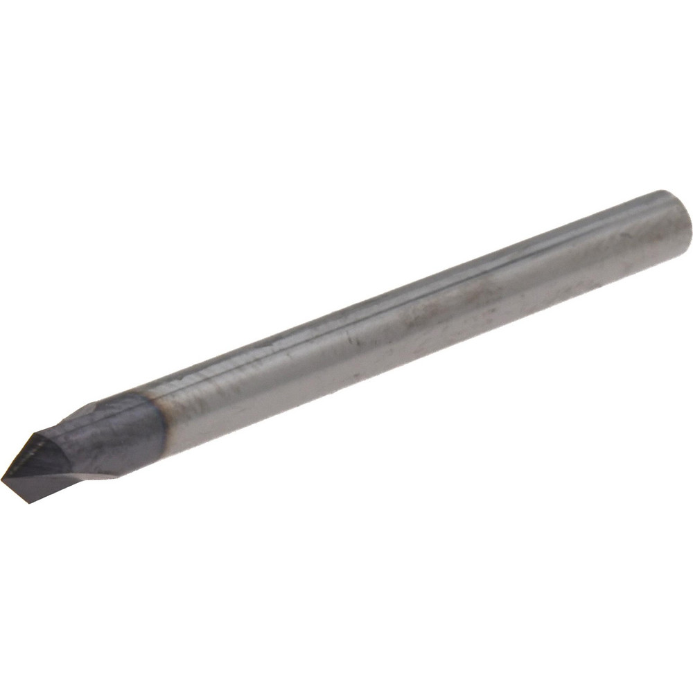 Engraving Cutter: 90 °, 1/8" Dia, Pointed, Solid Carbide
